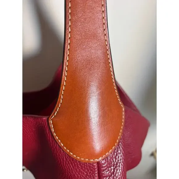 Dooney and Bourke dark Red Leather Logo Lock Pebbled leather - Picture 4 of 16